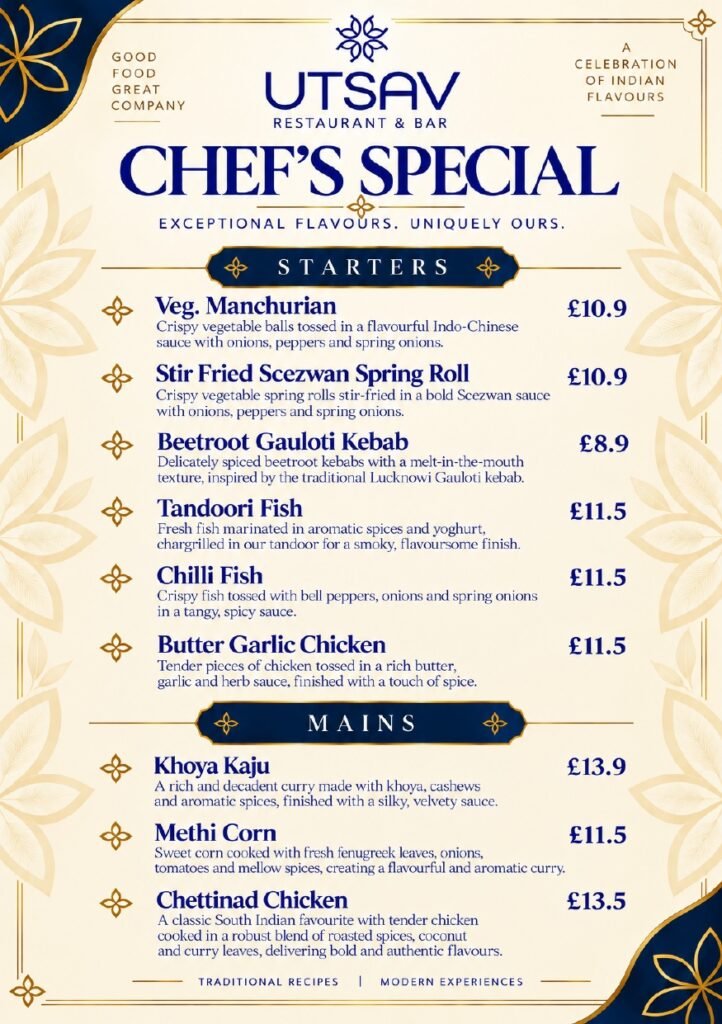 Utsav Chef's Special Menu